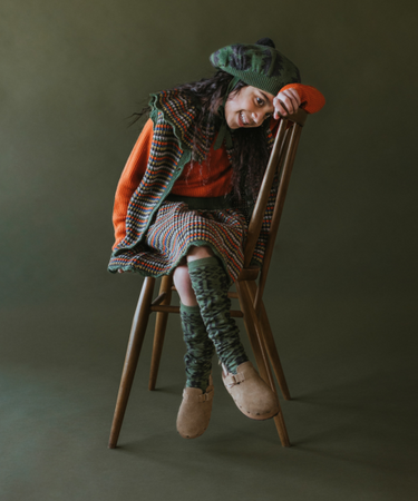 ★40%OFF★2024AW★MABLI マブリ ERYRI LONG SOCKS MOUM MONSTERA / UMBER MAB557