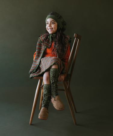 ★40%OFF★2024AW★MABLI マブリ ERYRI LONG SOCKS MOUM MONSTERA / UMBER MAB557