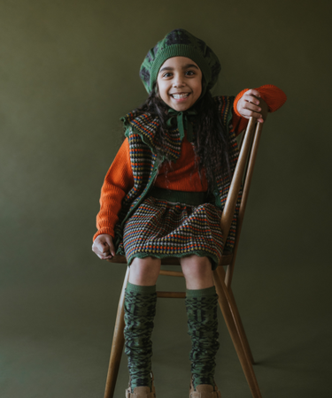 ★40%OFF★2024AW★MABLI マブリ ERYRI LONG SOCKS MOUM MONSTERA / UMBER MAB557