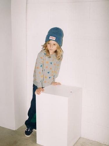 ★30%0FF★2024AW★tinycottons タイニーコットンズ GEOMETRIC SWEATSHIRT medium grey heather AW24-074