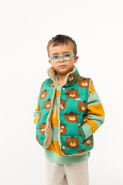 ★30%OFF★2024AW★tinycottons タイニーコットンズ BEARS PADDED VEST emerald AW24-299