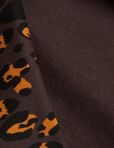 ★30%0FF★2024AW★mini rodini ミニロディーニ LEOPARD AOP BRUSHED LS TEE Brown