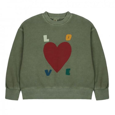 ★2024AW★JELLYMALLOW LOVE pigment Sweatshirt KHAKI JM2420114