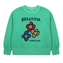 ★2024AW★JELLYMALLOW Flowers Pigment Sweatshirt_Green GREEN JM2420130