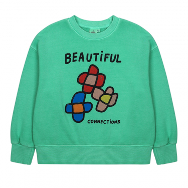 ★2024AW★JELLYMALLOW Flowers Pigment Sweatshirt_Green GREEN JM2420130