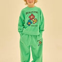 ★2024AW★JELLYMALLOW Flowers Pigment Sweatshirt_Green GREEN JM2420130