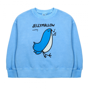 ★30%OFF★2024AW★JELLYMALLOW Bird Pigment Sweatshirt BLUE JM2420131