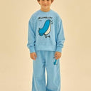★30%OFF★2024AW★JELLYMALLOW Bird Pigment Sweatshirt BLUE JM2420131