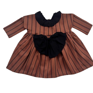 ★30%OFF★2024AW★Hello Lupo ハロールポ Veronica dress Stripy brown