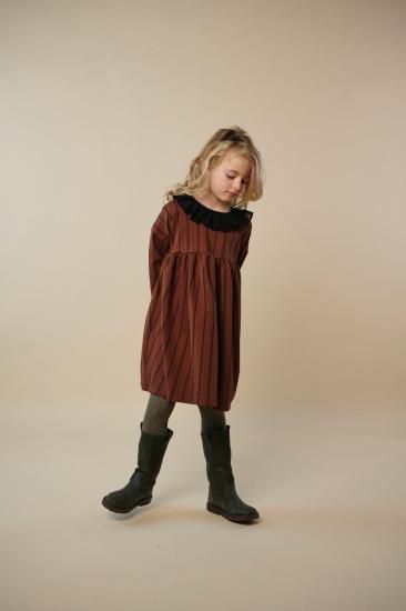 ★30%OFF★2024AW★Hello Lupo ハロールポ Veronica dress Stripy brown