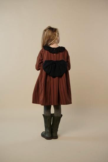 ★30%OFF★2024AW★Hello Lupo ハロールポ Veronica dress Stripy brown