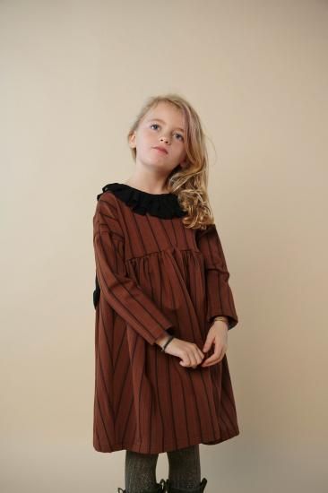 ★30%OFF★2024AW★Hello Lupo ハロールポ Veronica dress Stripy brown