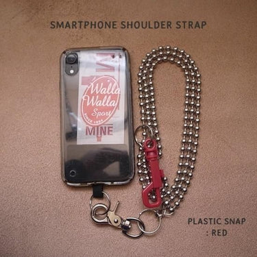 ROSETTAPRAYER SMARTPHONE SHOULDER STRAP- PLASTIC SNAP RED 145cm