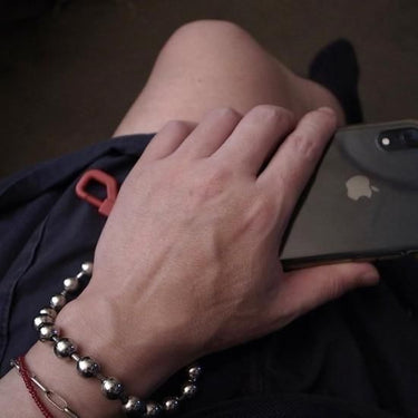 ROSETTAPRAYER 9mm BALL CHAIN SMARTPHONE STRAP- RED SNAP 27.5cm