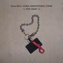 ROSETTAPRAYER 9mm BALL CHAIN SMARTPHONE STRAP- RED SNAP 27.5cm
