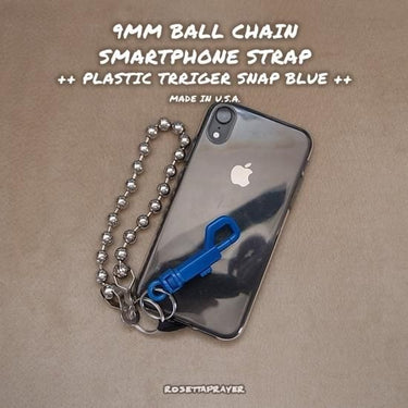 ROSETTAPRAYER 9mm BALL CHAIN SMARTPHONE STRAP- BLUE SNAP 27.5cm