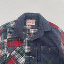 ★30%OFF★2024AW★DENIM DUNGAREE デニムダンガリー パッチワークチェックシャツ 91CZY 22480101