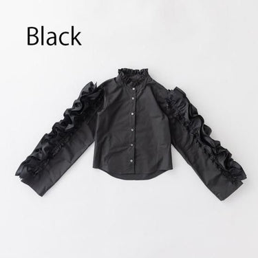 ★30%OFF★2024AW★nunuforme ヌヌフォルム ドロストスリーブシャツ Black 02-nf22-523-002