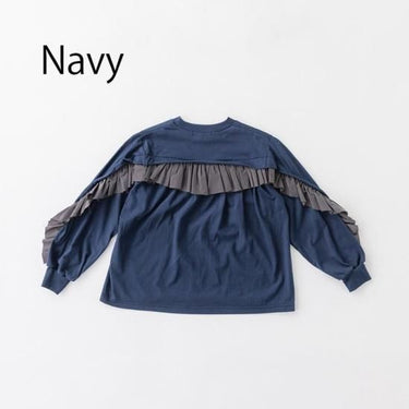 ★30%OFF★2024AW★nunuforme ヌヌフォルム 裁ち切りフリルT Navy 16-nf22-939-500
