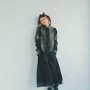 ★30%OFF★2024AW★nunuforme ヌヌフォルム 裁ち切りツイルシャツ Black 25-nf22-518-012