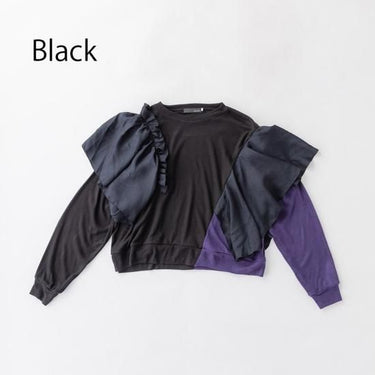 ★30%OFF★2024AW★nunuforme ヌヌフォルム ビックフリルトレーナー Black 40-nf22-874-699