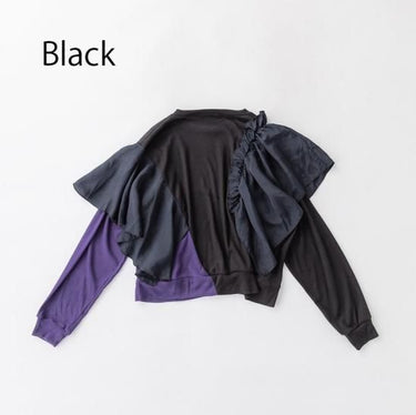 ★30%OFF★2024AW★nunuforme ヌヌフォルム ビックフリルトレーナー Black 40-nf22-874-699