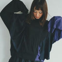 ★30%OFF★2024AW★nunuforme ヌヌフォルム ビックフリルトレーナー Black 40-nf22-874-699