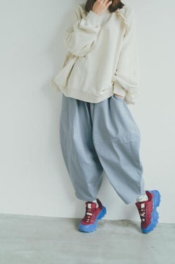 ★入荷済み★BASIC★ns-621-005 nunuforme ヌヌフォルム オックスポインテッドパンツ Bluegray