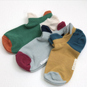 stample スタンプル 靴下 ダブルタブ ライトローカットソックス ３Ｐ mustard×light blue×green 72512