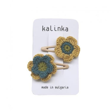 ★40%OFF★2024AW★Kalinka Kids カリンカキッズ Flower Clip Set Sunbeam / Cobalt