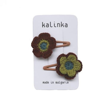 ★40%OFF★2024AW★Kalinka Kids カリンカキッズ Flower Clip Set Chestnut / Pistachio