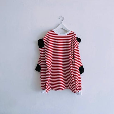 ★30%OFF★2024AW★frankygrow フランキーグロウ SOCK HEELS BORDER L/S TEE RED BORDER 24FWCS-484