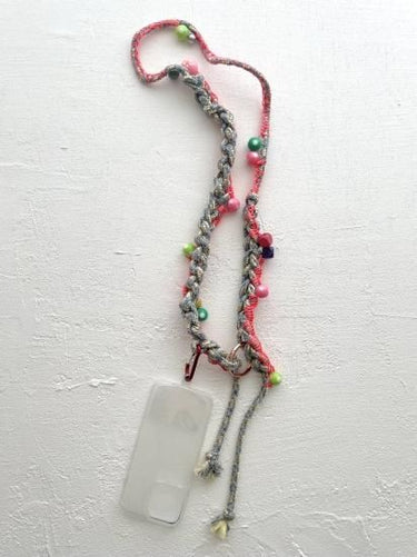 Aurelie Mathigot オレリーマティゴ スマホ ショルダー ストラップ grey×pink