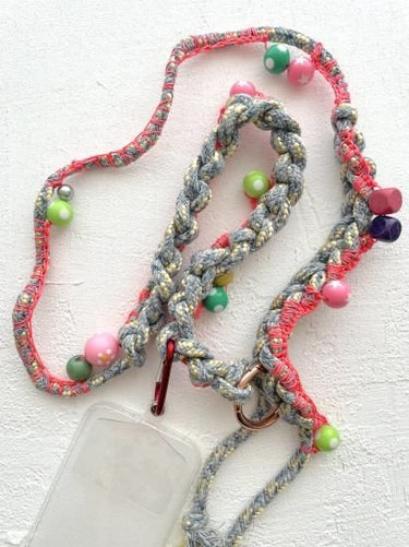 Aurelie Mathigot オレリーマティゴ スマホ ショルダー ストラップ grey×pink