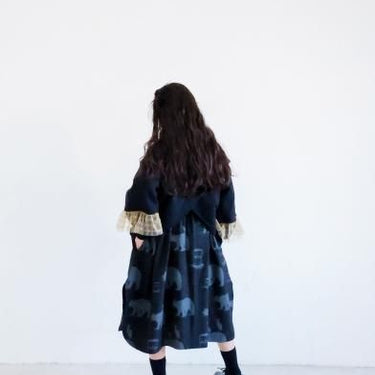 ★30%OFF★2024AW★michirico ミチリコ Tulle sleeves pullover ブラック MR24AW-08(kids)