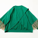 ★30%OFF★2024AW★michirico ミチリコ Tulle sleeves pullover グリーン MR24AW-09(womens)