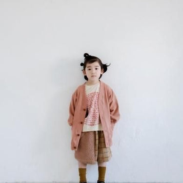★30%OFF★2024AW★michirico ミチリコ Back print cardigan アーモンド MR24AW-10(kids/womens)