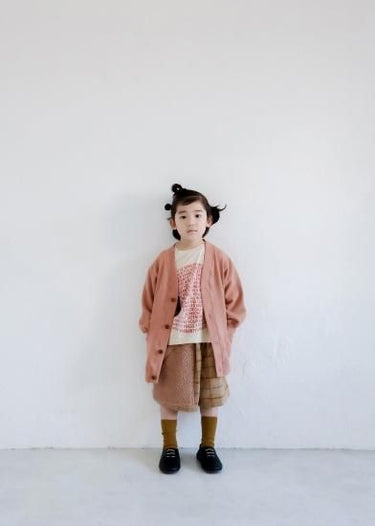★30%OFF★2024AW★michirico ミチリコ Back print cardigan アーモンド MR24AW-10(kids/womens)