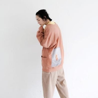 ★30%OFF★2024AW★michirico ミチリコ Back print cardigan アーモンド MR24AW-10(kids/womens)