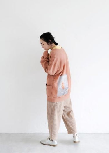 ★30%OFF★2024AW★michirico ミチリコ Back print cardigan アーモンド MR24AW-10(kids/womens)