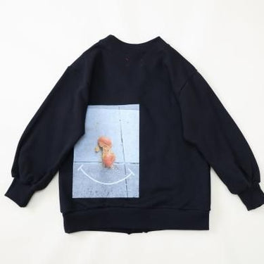 ★30%OFF★2024AW★michirico ミチリコ Back print cardigan ブラック MR24AW-10(kids/womens)