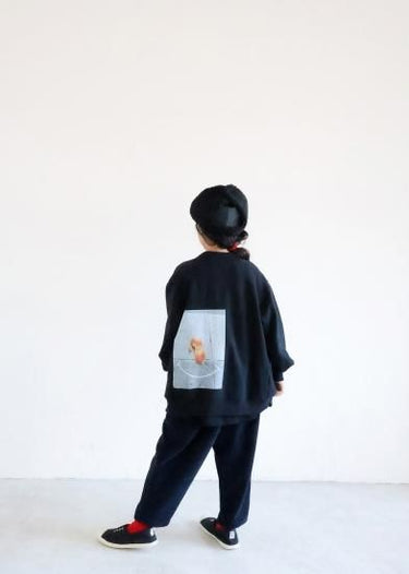 ★30%OFF★2024AW★michirico ミチリコ Back print cardigan ブラック MR24AW-10(kids/womens)
