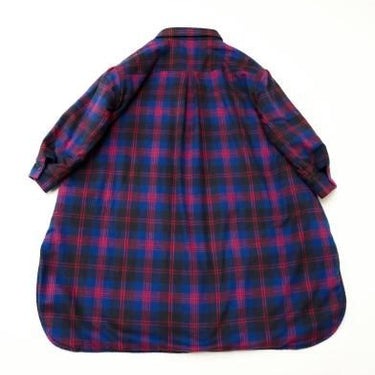★30%OFF★2024AW★michirico ミチリコ Big flannel shirts check coat ブループレイド womens MR24AW-31