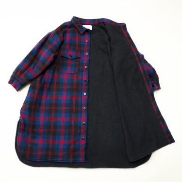 ★30%OFF★2024AW★michirico ミチリコ Big flannel shirts check coat ブループレイド womens MR24AW-31