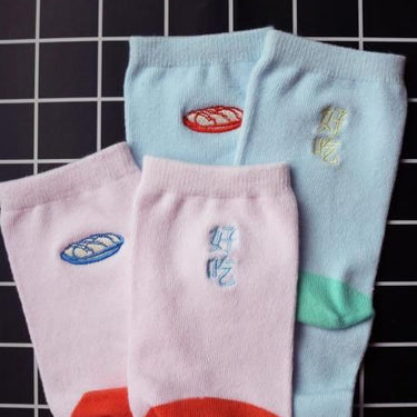 KIVISDOU キビスドウ 靴下 ファニーポイント刺繍 ショートソックス ２Ｐ k30345
