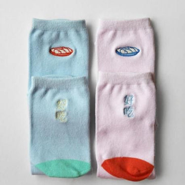 KIVISDOU キビスドウ 靴下 ファニーポイント刺繍 ショートソックス ２Ｐ k30345
