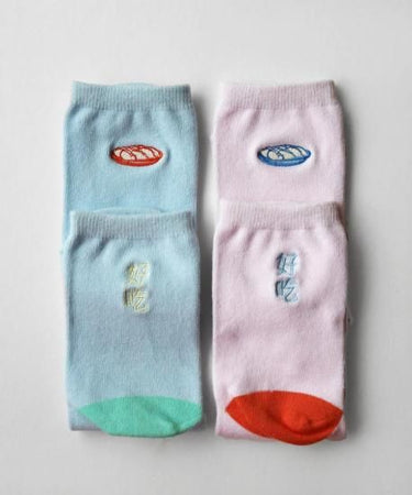 KIVISDOU キビスドウ 靴下 ファニーポイント刺繍 ショートソックス ２Ｐ k30345
