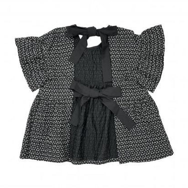 ★入荷済み★2025SS★UNIONINI ユニオニーニ flower shirring blouse black　BL-024