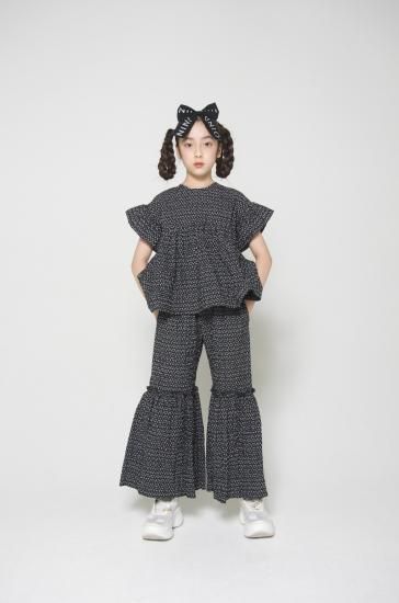 ★入荷済み★2025SS★UNIONINI ユニオニーニ flower shirring blouse black　BL-024