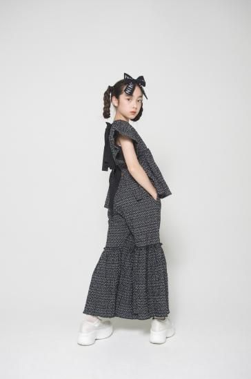 ★入荷済み★2025SS★UNIONINI ユニオニーニ flower shirring blouse black　BL-024